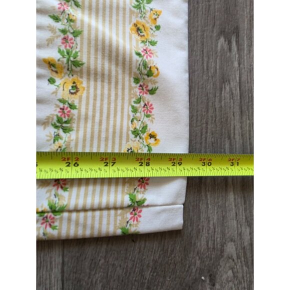 Vintage Monticello Pillowcase Floral & Stripe Pattern Polyester Cotton Blend - Picture 4 of 5